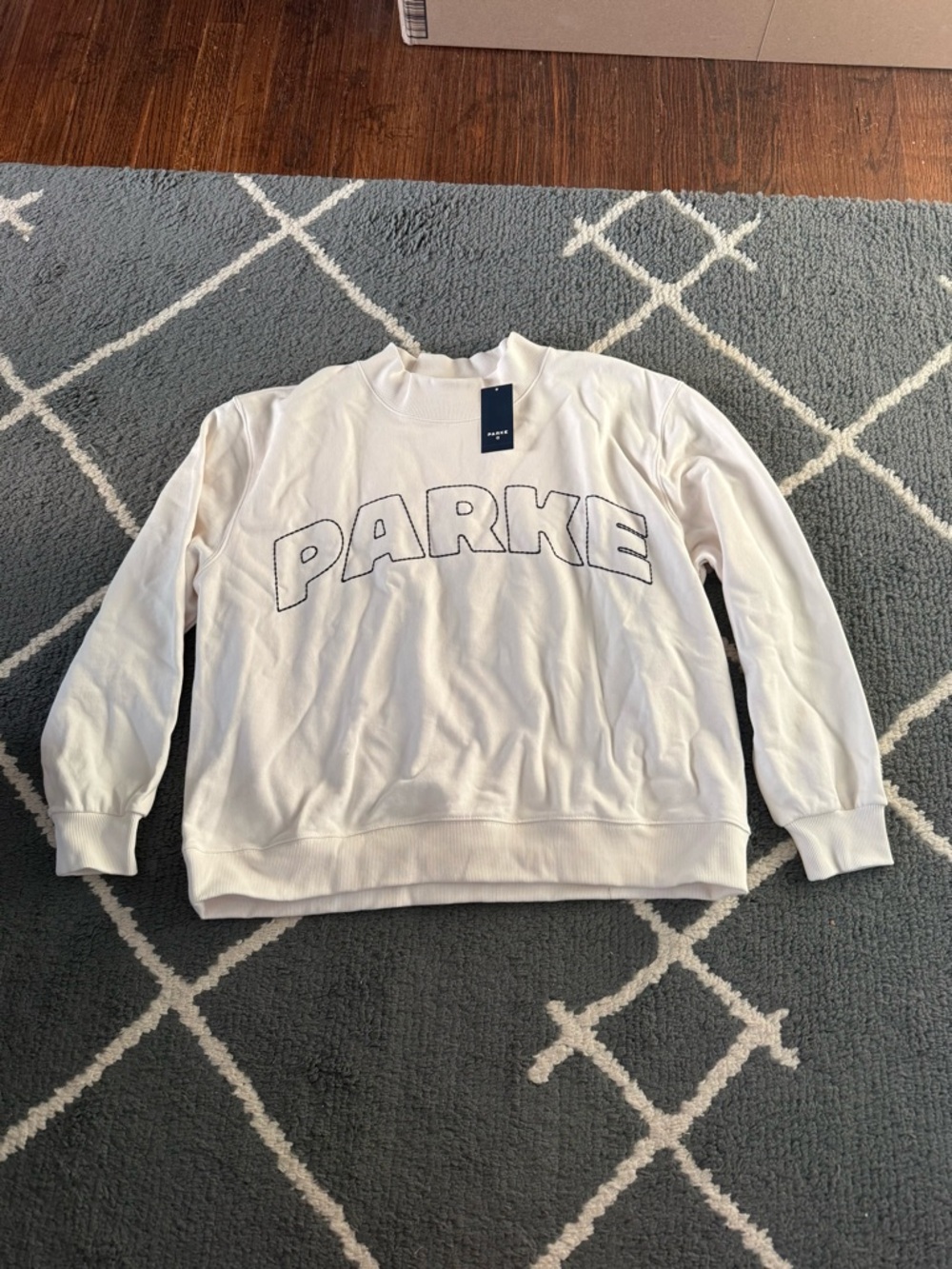 Parke x Target Cream Mockneck Sweatshirt L/XL - NWT - Picture 4 of 11